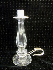 ?? BOUGEOIR A MAIN CHRISTOFLE METAL ARGENTE VERRE CHANDELIER CANDLESTICK