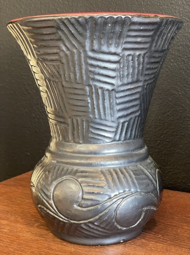 Vase céramique 1950 noir - vase,