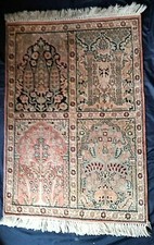 Tapis orient fait main Kashmir A 89 x 64 cms 