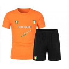 Ensemble de Foot short et maillot Côte Ivoire orange homme
