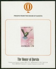 Antigua 1980 Carib $1 MASTER PROOF on PRESENTATION CARD