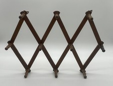 PORTE MANTEAUX ACCORDEON 10 PATERES  EN BOIS VINTAGE ANNEE 60