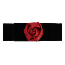 Pince cheveux barrette femme velours fleur satin bicolore rouge bordeaux noir