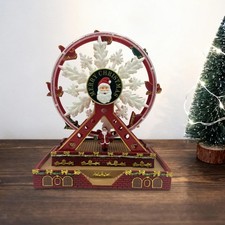 Figurine de grande roue avec boîte à musique lumineuse, décoration de Noël