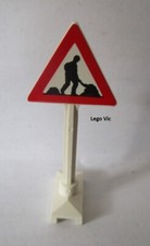 Lego 649pb10b City Road Sign Panneau Signalisation Thin Worker 939 MOC A85