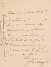 Jules PASDELOUP 2 autographes concert Bordeaux Heugel éditeur lettre