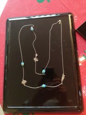 Collier Sautoir  AGATHA (argenté et perles) longueur 110cm