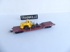 JOUEF FRANCE HO WAGON SURBAISSE A BOGIES + TRACTO-PELLE CORGI