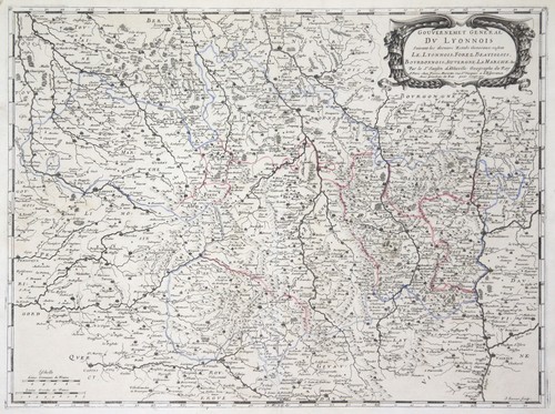 Lyon original gravure carte - lyon,