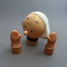 Ancienne Tête Marionnette Caoutchouc à Main Vintage BÉCASSINE - 70's + Mains