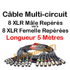 Multipaire 8 XLR 3 Broches Femelle  vers 8 XLR 3 Broches Mâle  Long 5 Métres
