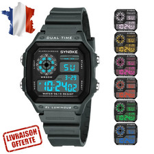 Montre Digitale Numérique Sport Homme Étanche Chrono Alarm-LED 44mm STOCK LIMITÉ