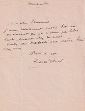 René CHAR - Lettre autographe signée - Artine - Surréalisme