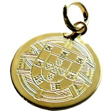 superbe médaille plaqué or garanti 10 ans+ drapeau portugal escudo +prénom