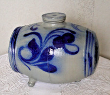 Ancien vinaigrier en grès Alsace BETSCHDORF tonneau tripode 6 litres