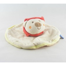 Doudou plat lion beige rouge vert Doumou SUCRE D'ORGE - 9525