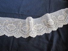 Ancien coupon dentelle de soie à l 'aiguille XIXème