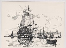 Vaisseau  Le " FOUDROYANT"   . par Etienne BLANDIN Peintre de la Marine