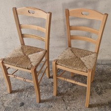 Ensemble De Chaises De Cuisine En Bois Couleur Naturelle Et Paille (Offre)