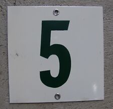 Ancienne plaque tôle peinte numéro de rue de maison porte N° 5