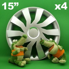 Enjoliveurs 15" Cliff ★ 4 pièces ★ ARGENT pour VW Bora Golf Jetta Polo VOLVO C30