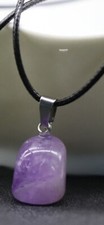 Un Pendentif Améthyste en pierre Naturelle, Option collier avec Cordon