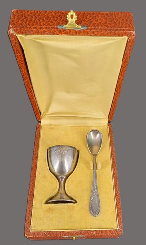 Coquetier métal argenté - en,
