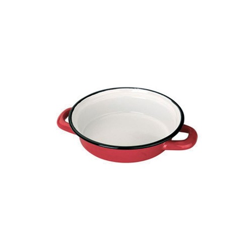 Plat oeuf emaille 18cm - emaille, rouge
