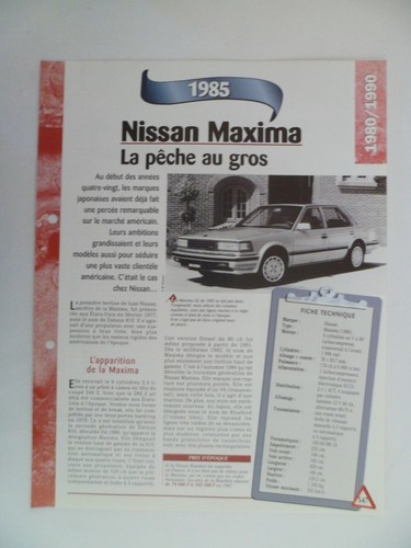 Carte fiche auto nissan maxima - carte,