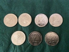 Lot de 7 Pièces de 2 francs de 1981 à 2000