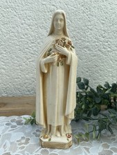 Ancienne statue religieuse Sainte Thérèse de Lisieux – plâtre peint main