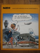 Rare Affiche Natacha Walthéry 1994 NZH Schiphol Airport Amsterdam KLM