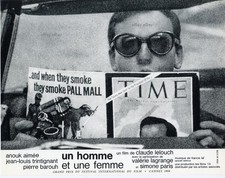 *Jean-Louis Trintignant Une homme et une femme Lelouch Photo exploit papier vint