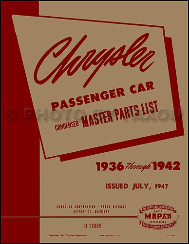 Livre pièces chrysler 1936 - de,