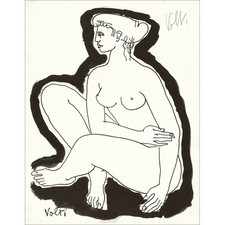 VOLTI Antoniucci - Lithographie "Femme nue" 27x21cm - 1963 - Signée à l'encre
