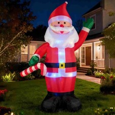 Père Noël gonflable illuminé de 3,6 m pour fête intérieure et extérieure s