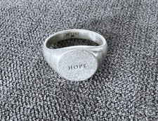 Chevalière en argent sterling - HOPE (espoir) - bague homme - taille 54- Be Lost