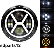 Phare Avant LED Rond 60W 7" Feu de Route Croisement Diurne DRL X Moto 4x4 VTT