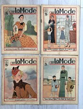 4x Revue illustrée C'EST LA MODE Année 1933 Couture Broderie Tricot