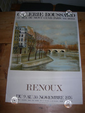 POSTER André RENOUX- 11/ 1976 - GALERIE ROUSSARD  PARIS- 69 X 49cm