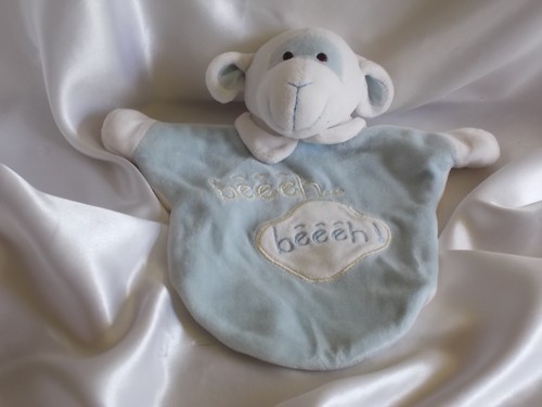 Doudou mouton bleu blanc - et,
