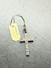 Ancien Pendentif Argent croix Créateur Breloque Art deco nouveau religieuse