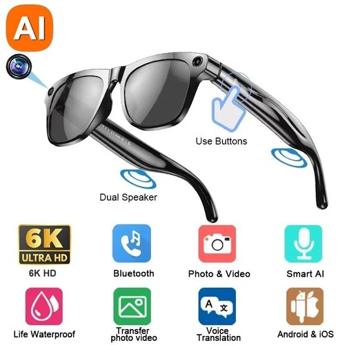 Lunettes intelligentes 6k - intelligentes,