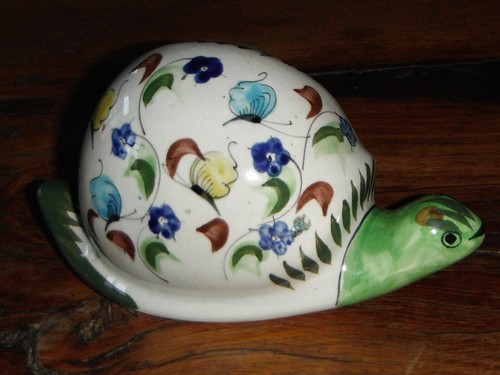 Escargot porcelaine fleurs - escargot,