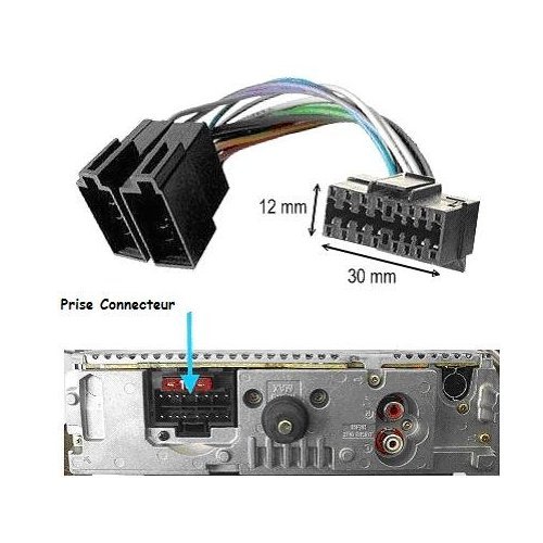 Cable iso pour autoradio sony - iso,