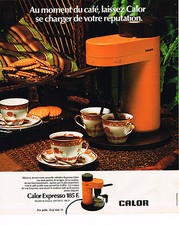 PUBLICITE ADVERTISING 045  1976  CALOR   cafétière éléctrique EXPRESSO