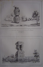 Lithographie Borne milliaire