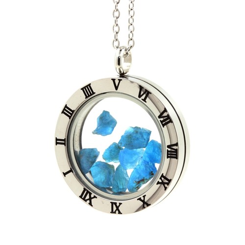 Collier apatite bleu neon - bleu,