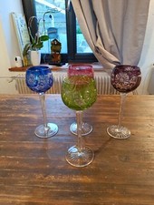 4 Verres Cristal De Couleur