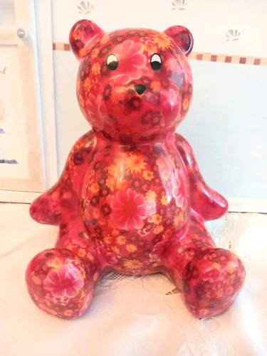 Tirelire ours rouge pomme - rouge,
